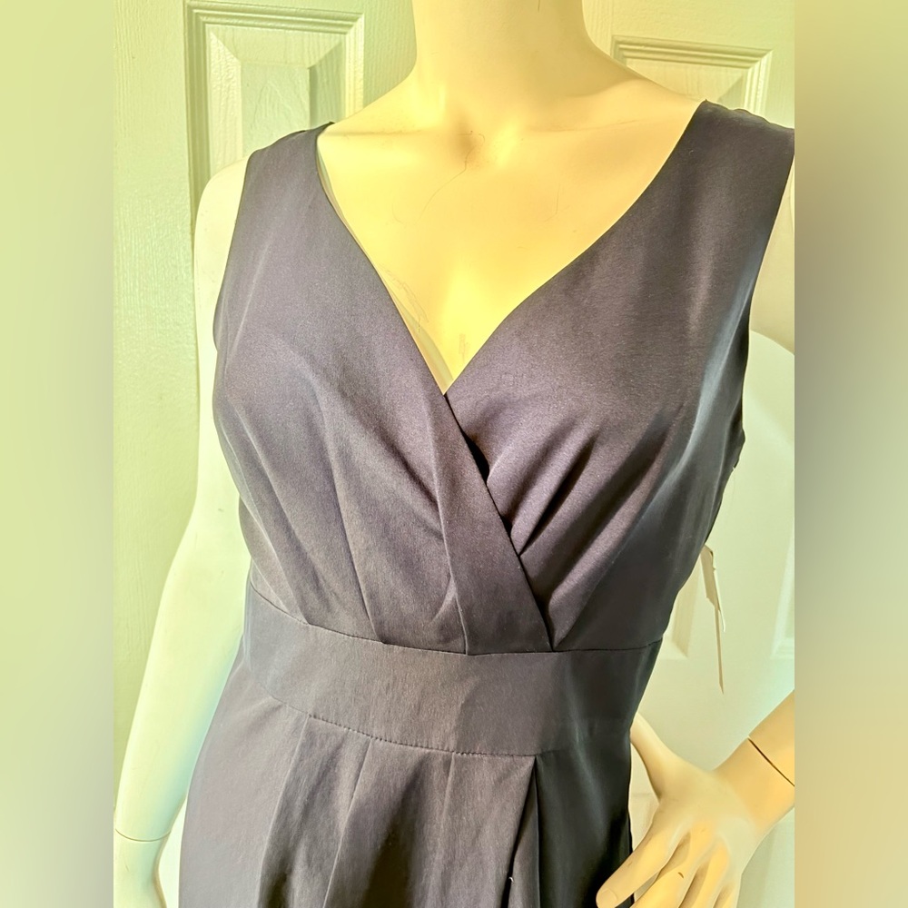 ALFRED SUNG Navy Mini Dress V-neck Sleeveless - New with Tags - Picture 5 of 9